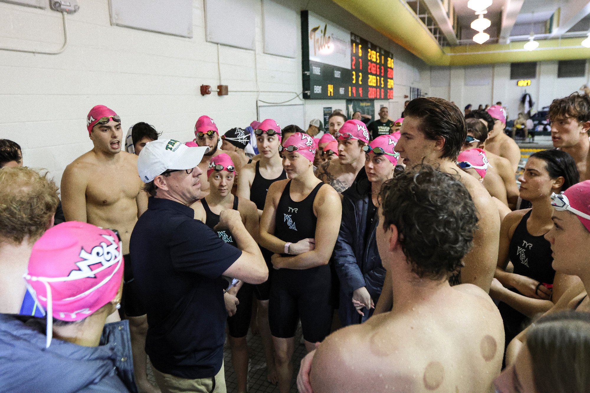 Swimming splits meet with George Washington - net 4 pool records.