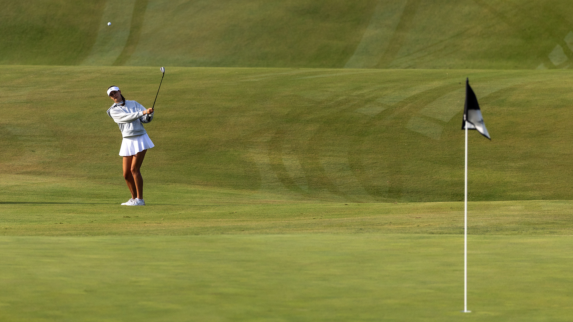 Reagan Garnsey hits a chip shot during the Tribe Invitational at the Kingsmill Resort. 
