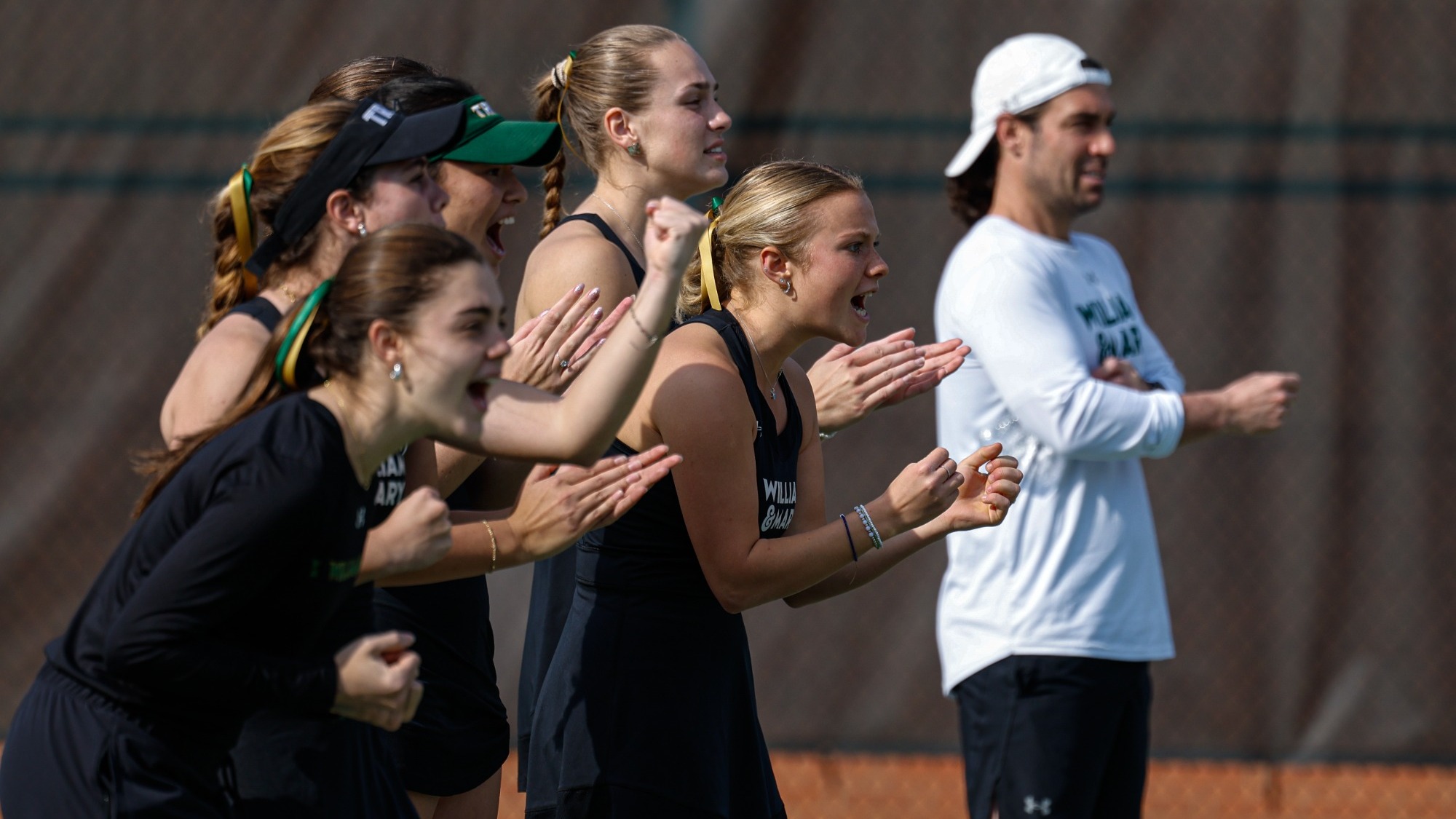 W&M women's tennis celebrating