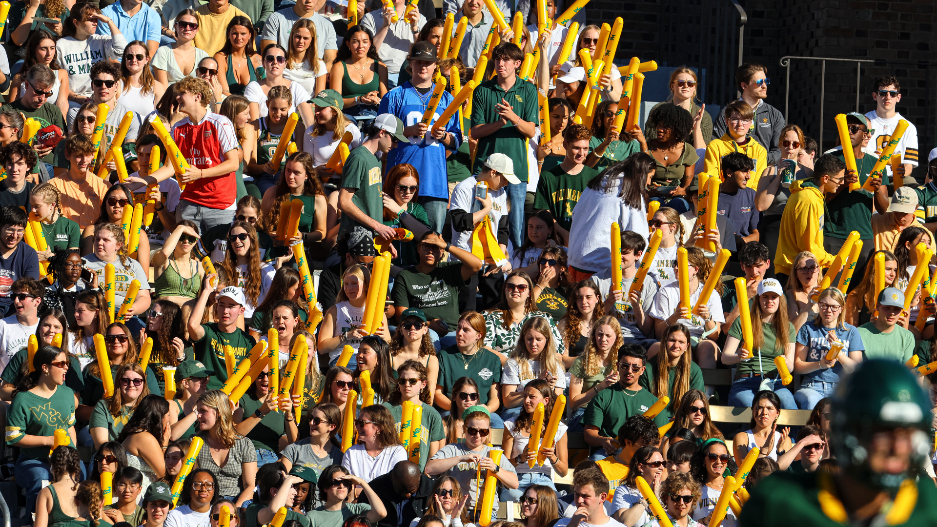 The W&M student section during a home football game at Zable Stadium