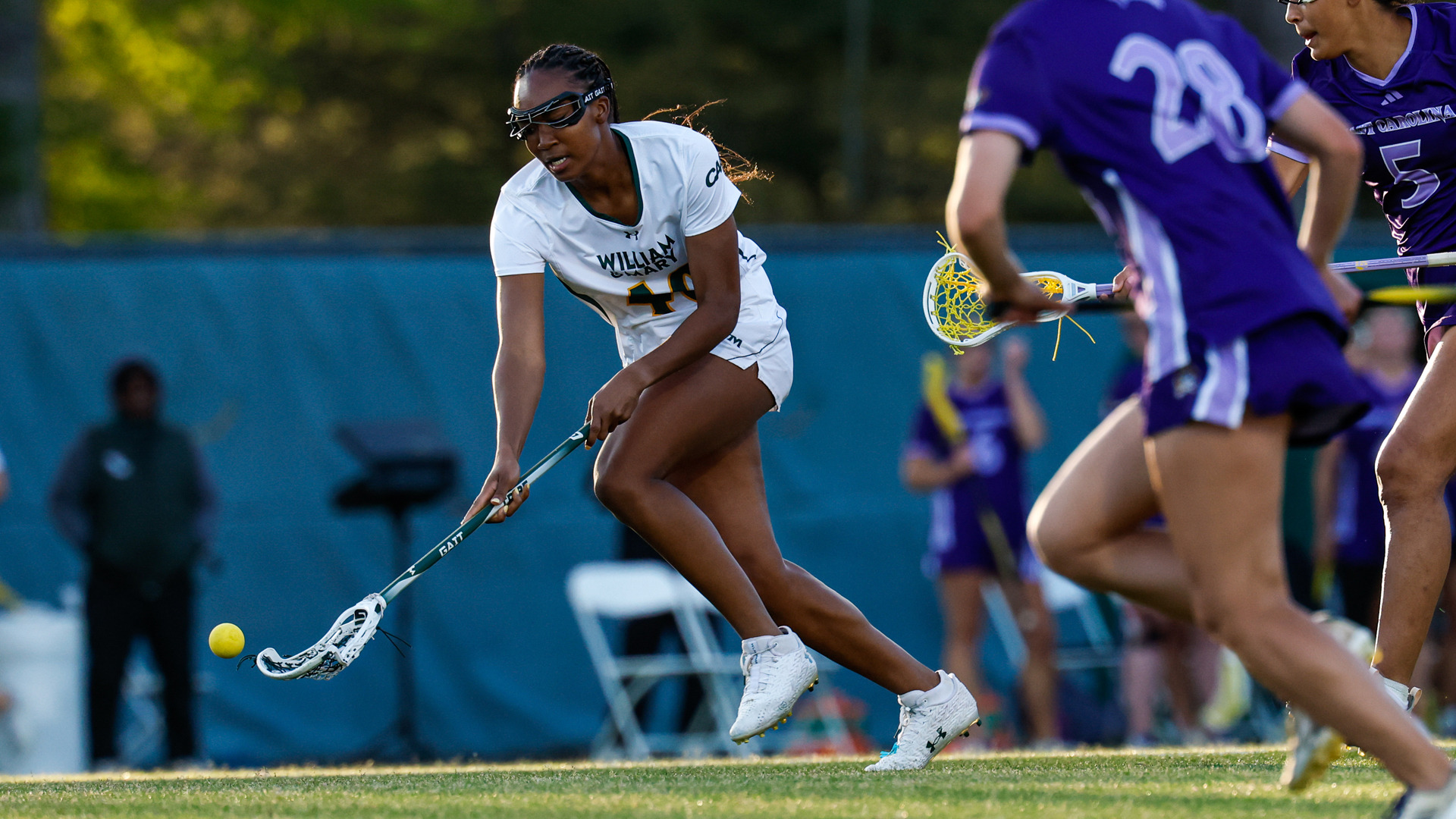 Jaylin Locke runs towards a loose ball during a home game against ECU
