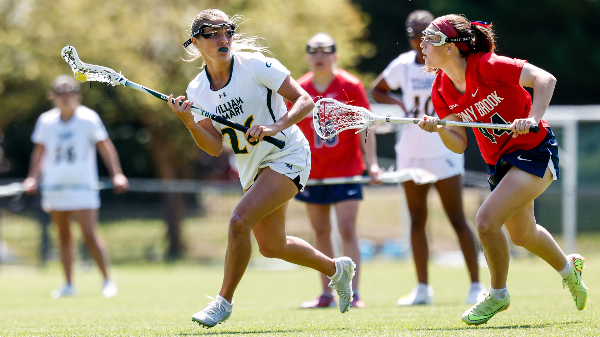 Mila Millhouse looks to make a pass during a home game versus Stony Brook