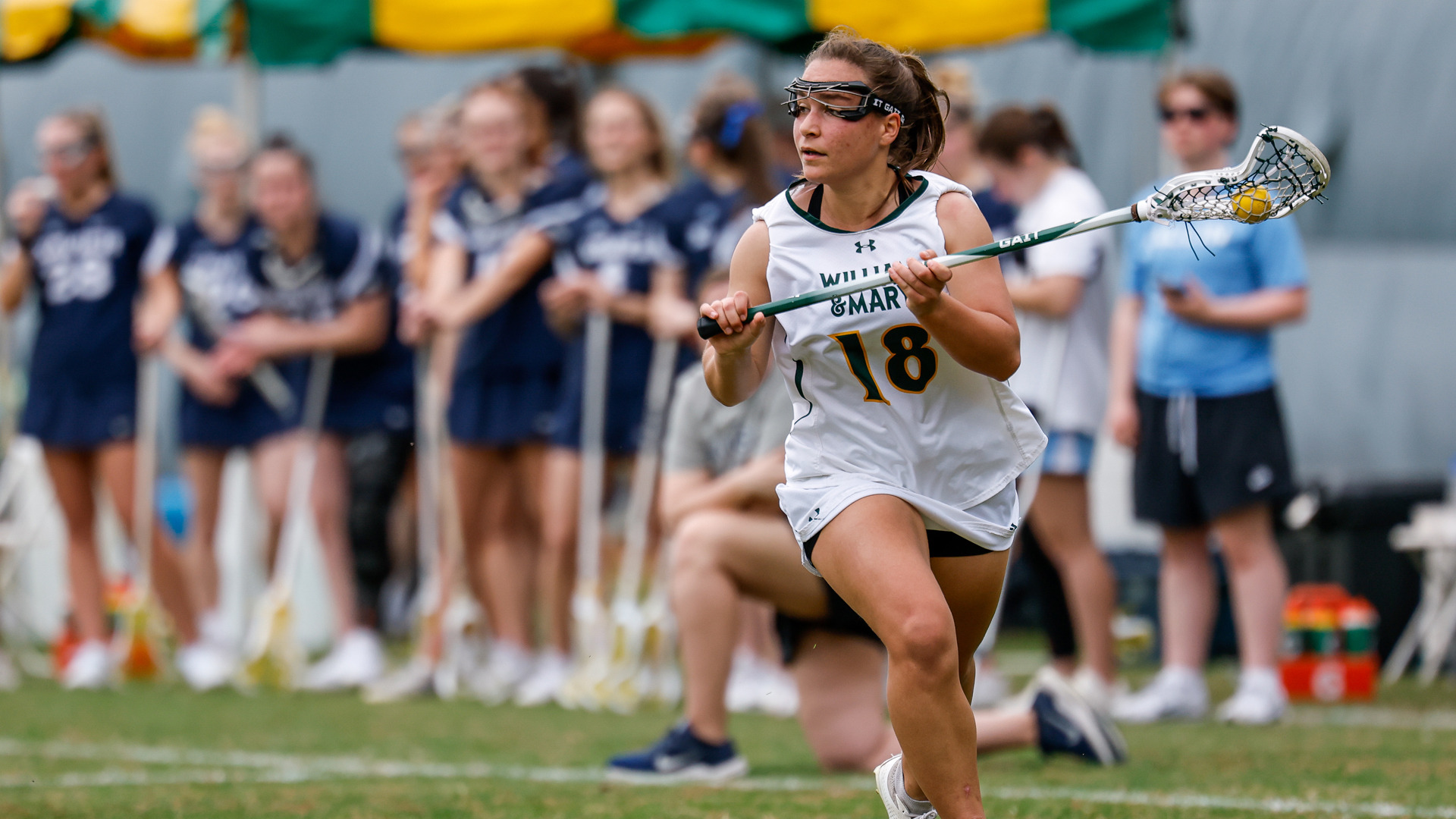 Alexis Savage runs down the field during a home game against Xavier.