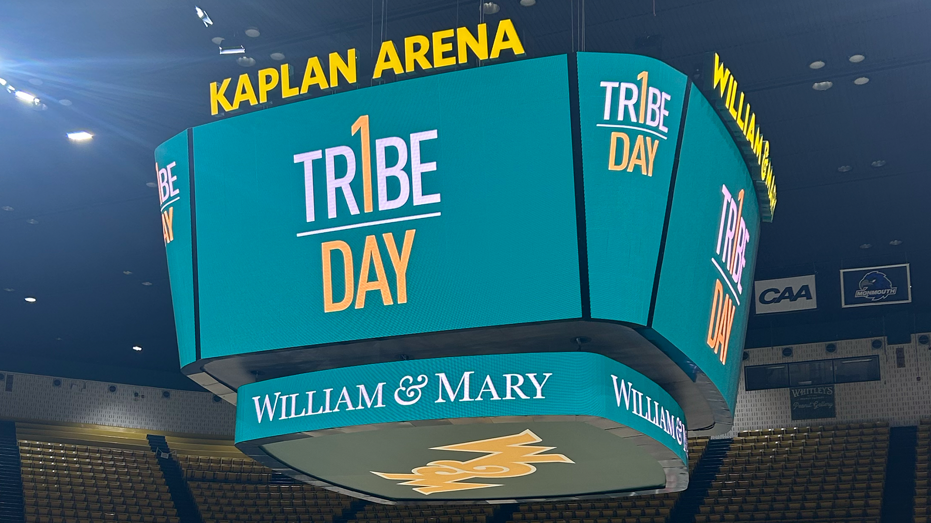 Kaplan Arena Videoboard showcasing the One Tribe One Day Logo from earlier last month