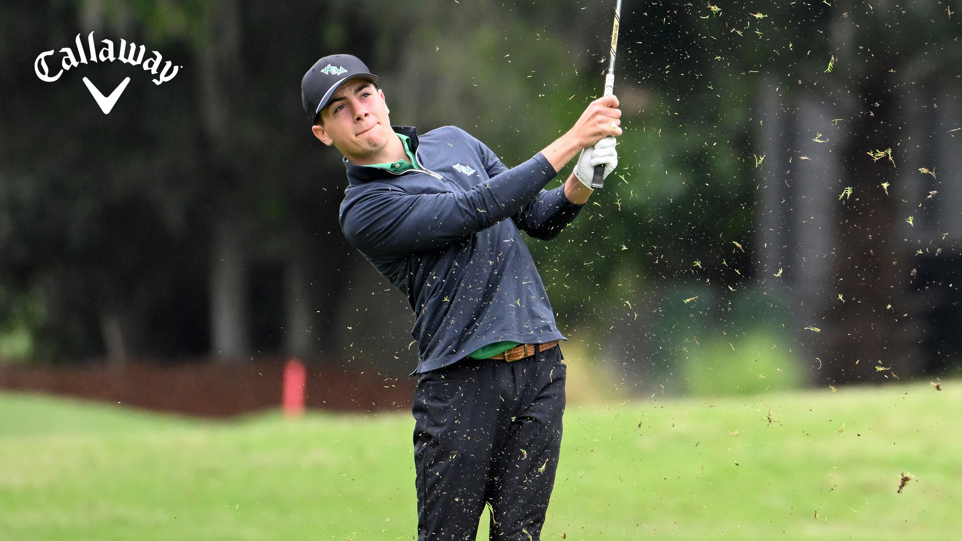 Eli Felty hits a shot from the fairway at the CAA Championships. He finished 31st individually and helped W&M place sixth with the second-best program score at the CAA Championship over 5-over 869. 