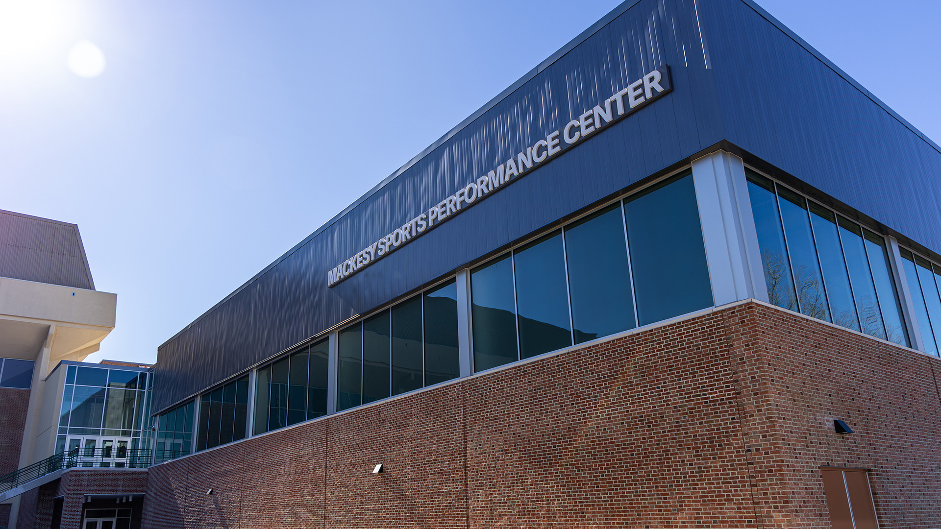 The outside of the Mackesy Sports Performance Center which opened in the spring of 2026. 