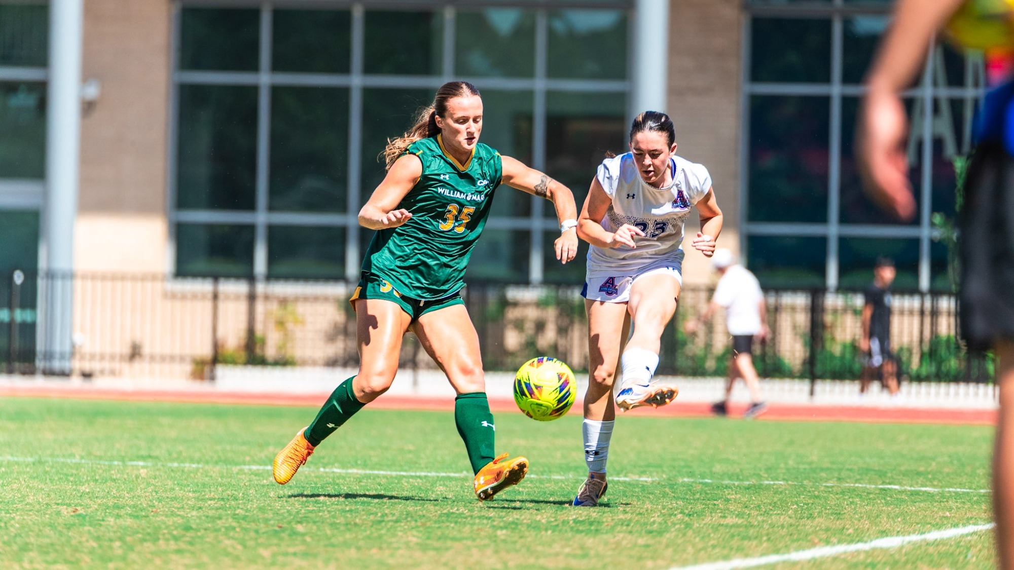 Ava Schultz competing in a game at American