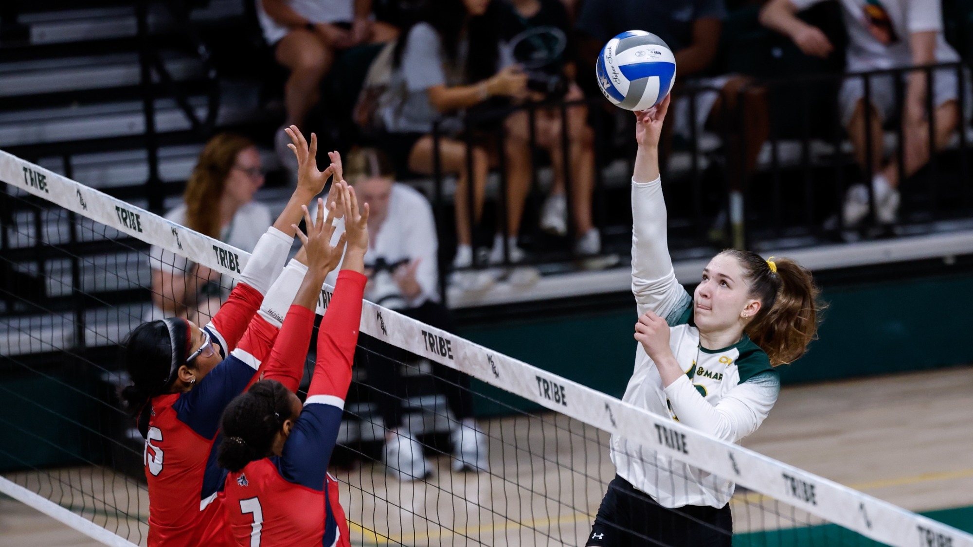 Teagan Pocius goes up for a kill against Stony Brook on Sep. 18, 2026.