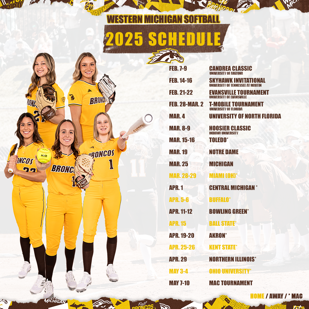 2025 Softball Schedule Western Michigan University Athletics SB SCHEDULE 12.4