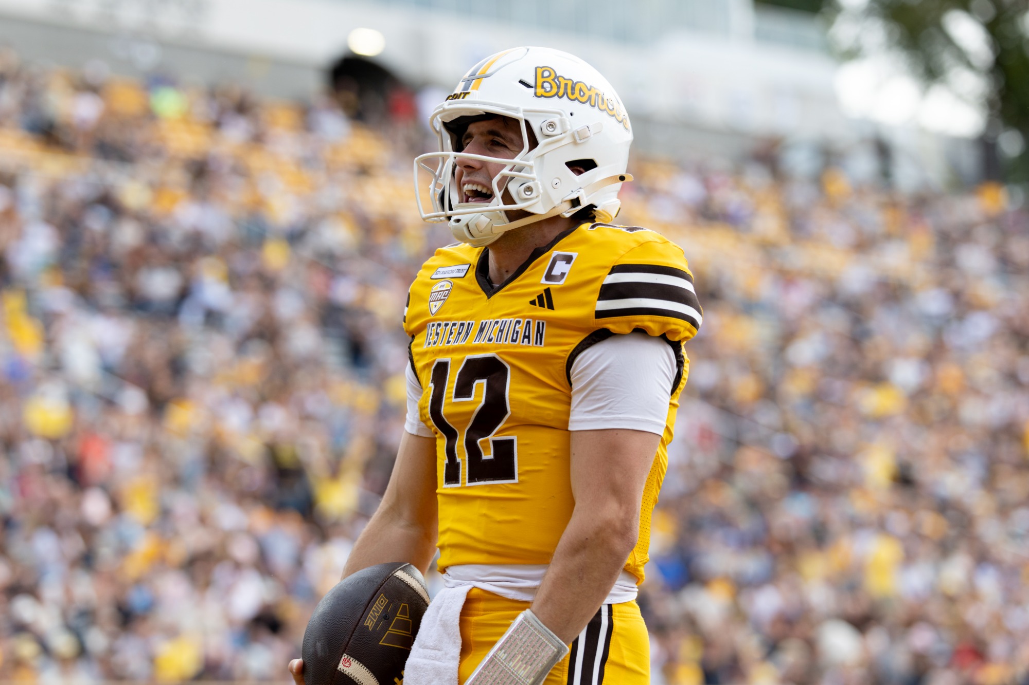 Broc Lowry celebrates his touchdown run.