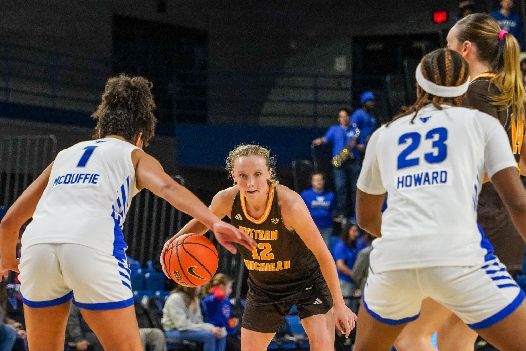 Alli Carlson holds a ball at Buffalo