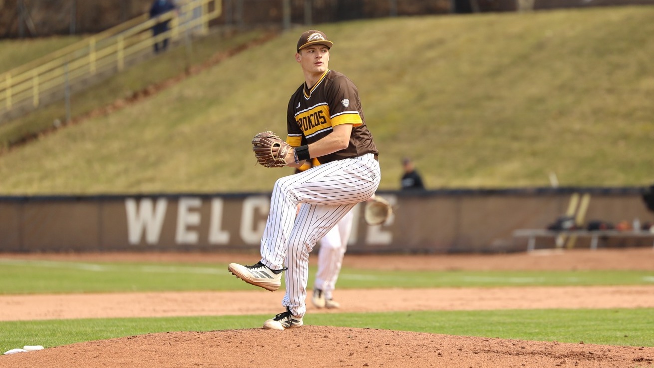 Sam Carlisle rears back and fires a pitch in WMU's Home Opener against Ball State