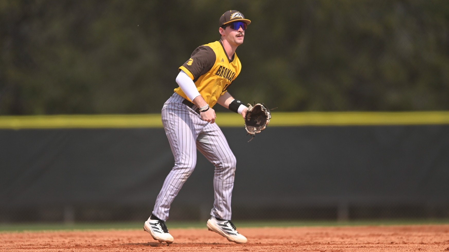 Michael Maloney playing shortstop during the Opening Weekend series against Pitt