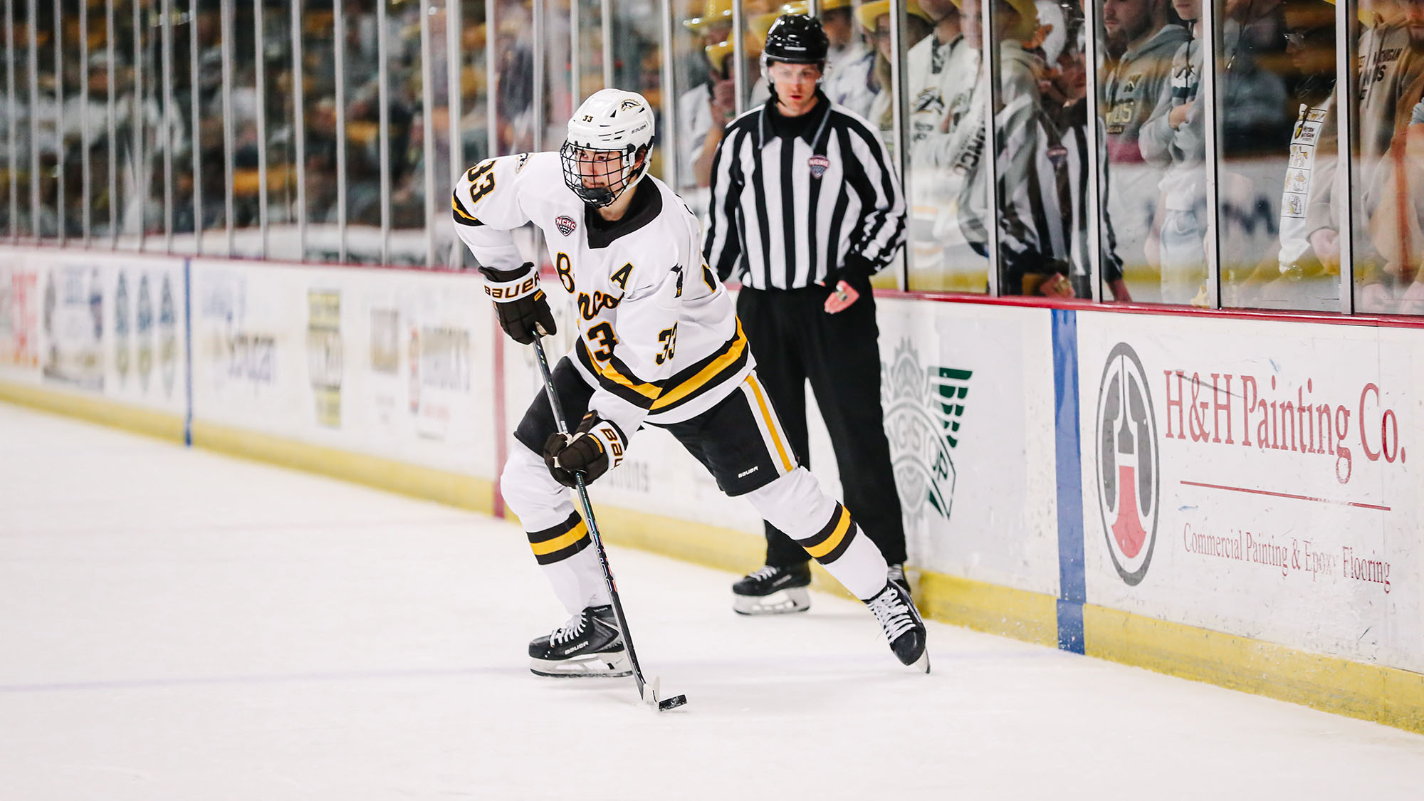 Sjolund with the puck