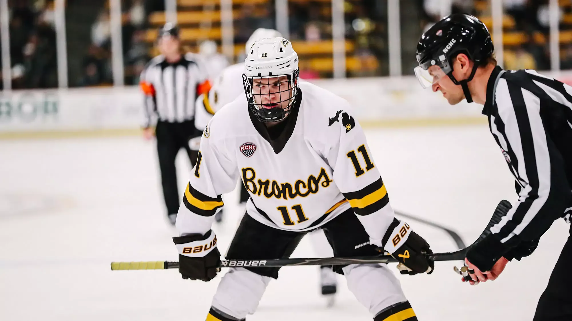 MacKenzie in the faceoff.