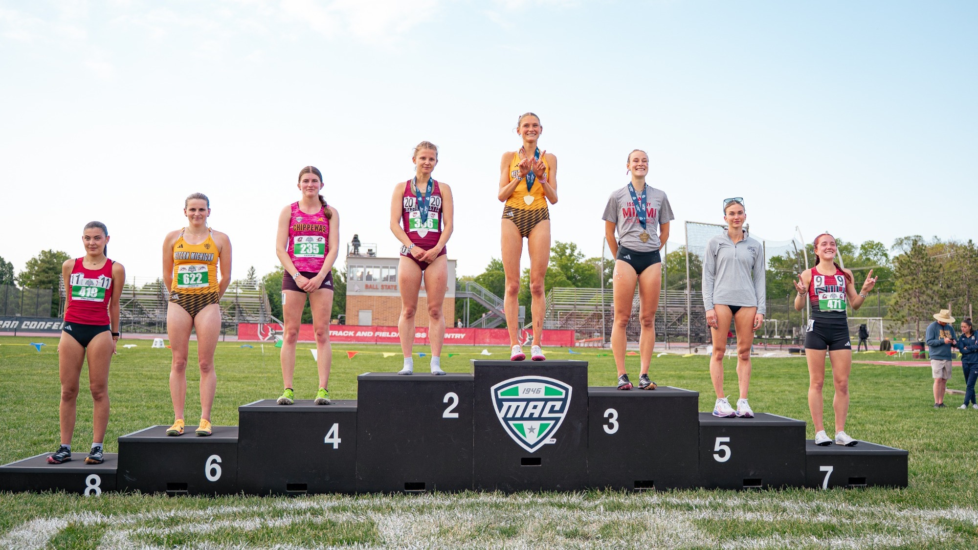 3K Steeplechase Podium 2026 MAC Championships