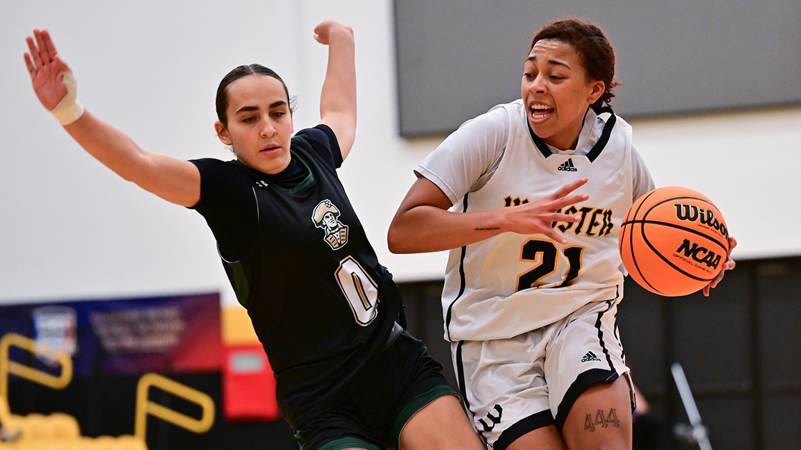 Ace Sturdivant drives to the basket against a defender