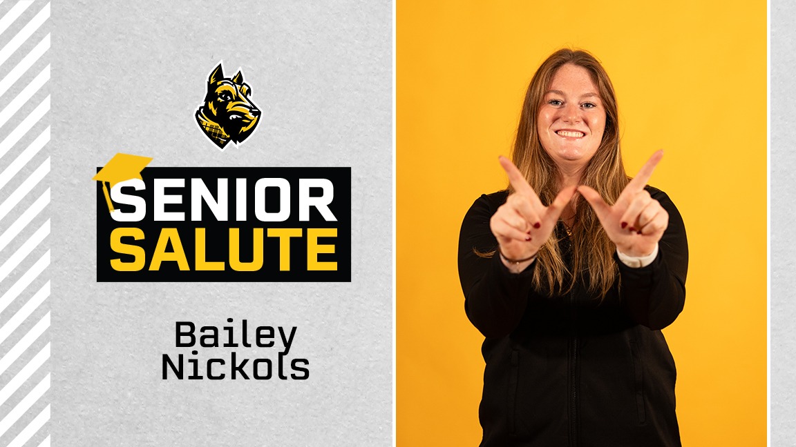 Bailey Nickols photo, senior salute logo, text of name