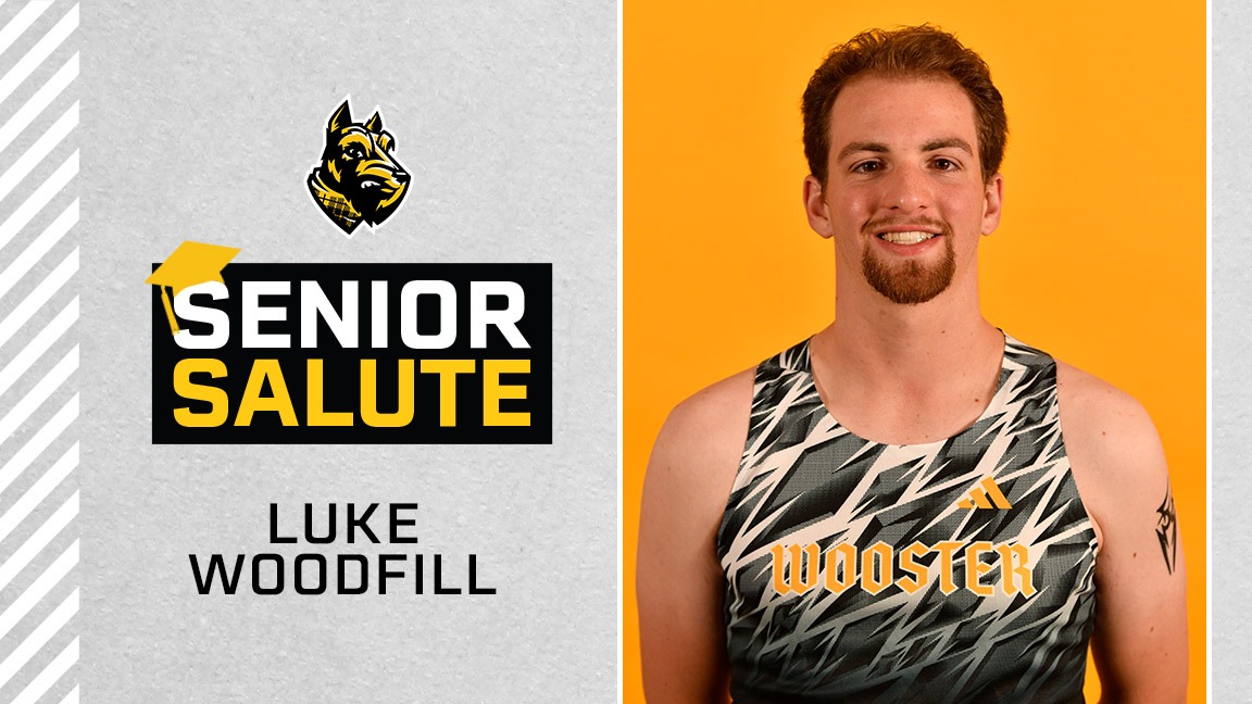 Luke Woodfill photo, senior salute logo, text of name