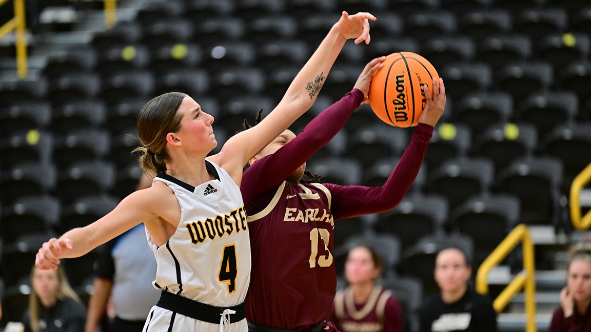 Emily Webb swats away a shot