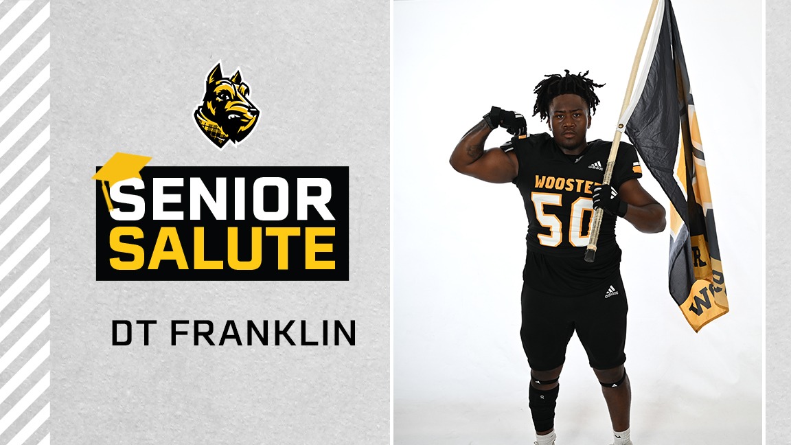 photo of DT Franklin, senior salute logo, and text of nate