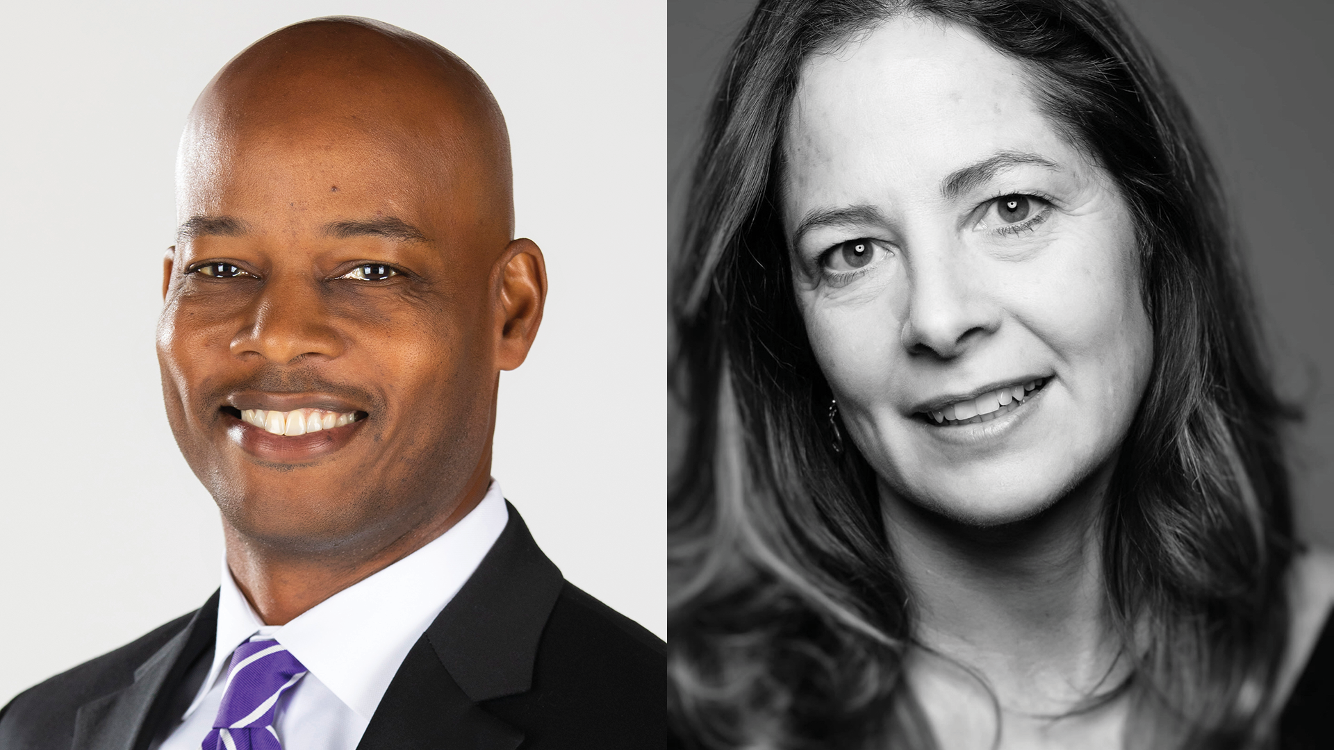 headshots of 2025 W Association Barrett Award recipients Eric Bell and Emily Moorefield Mariola