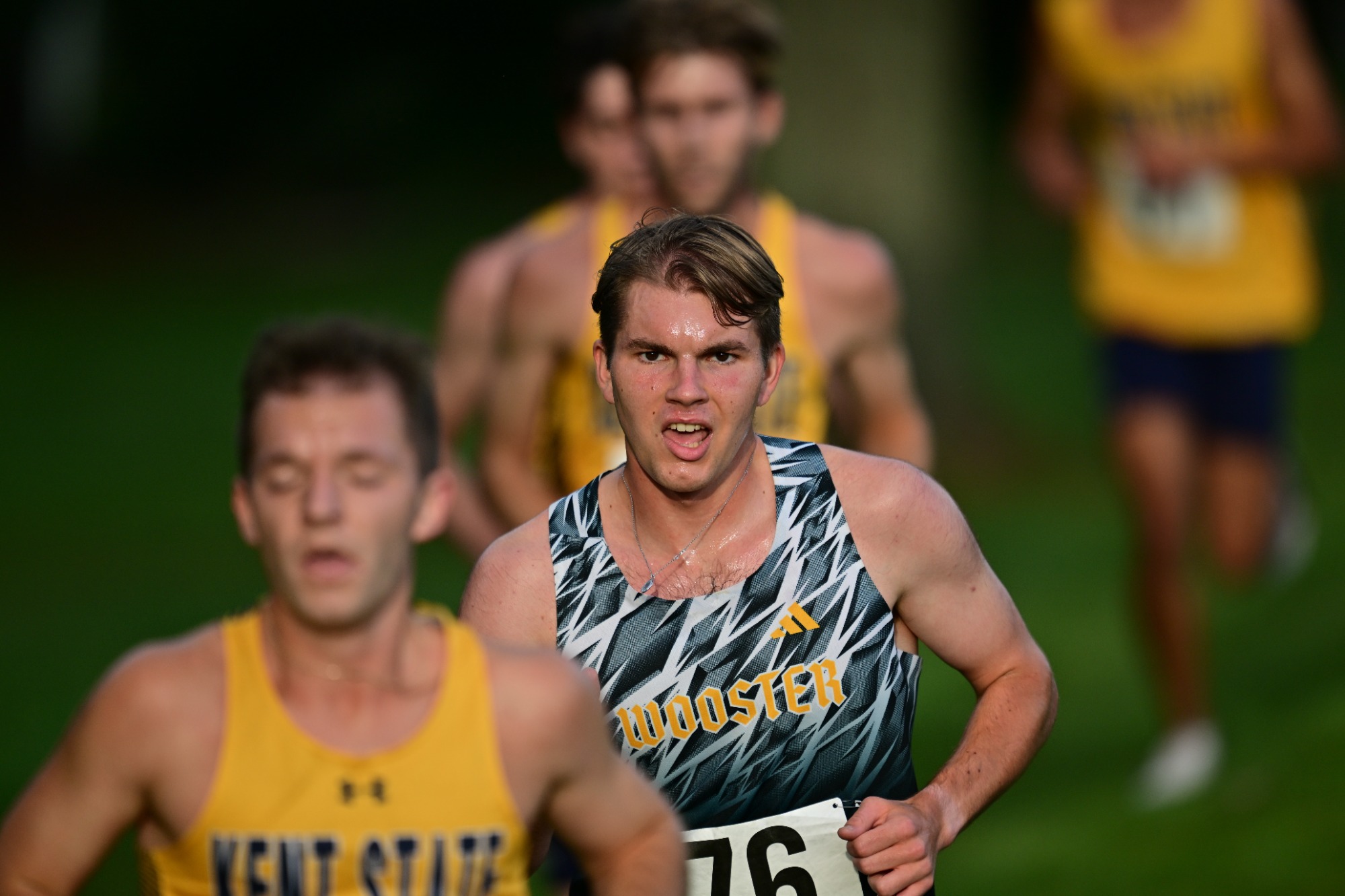 Joe Ahmann running at the 2025 Wooster Invitational