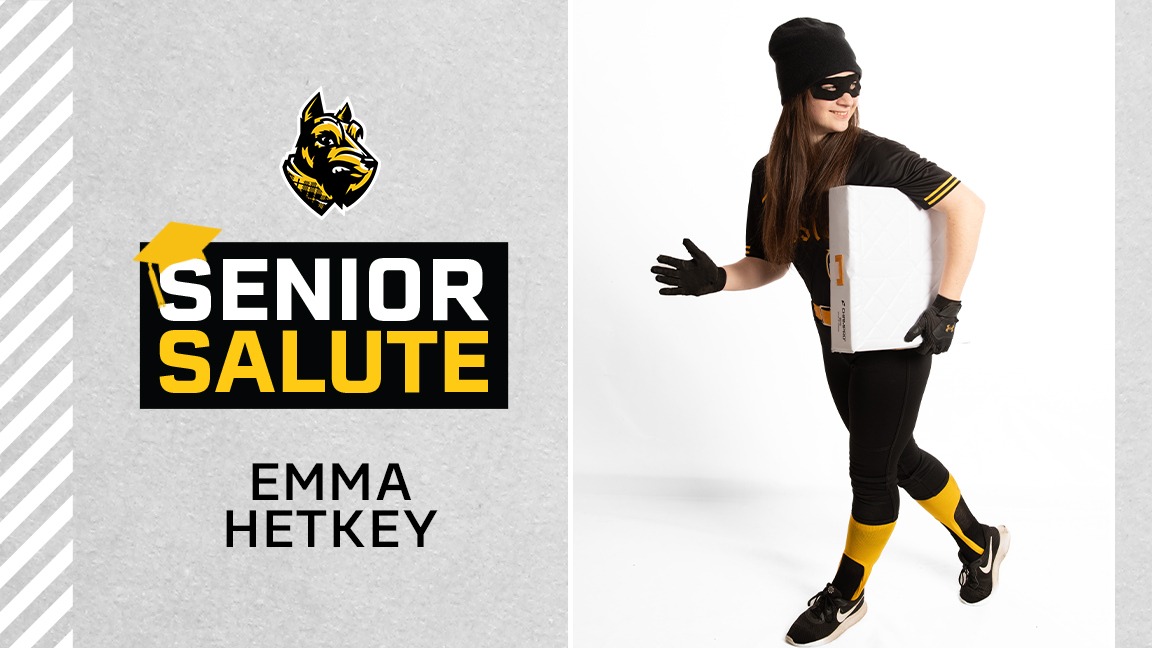Emma Hetkey photo, senior salute logo, text of name