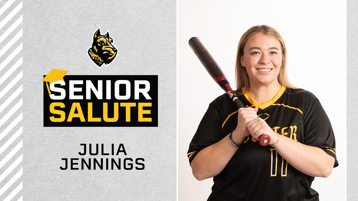 Julia Jennings photo, senior salute logo, text of name