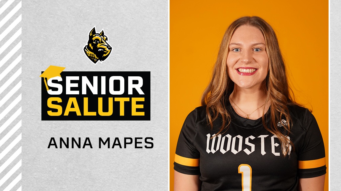 Anna Mapes headshot, senior salute logo, text of name