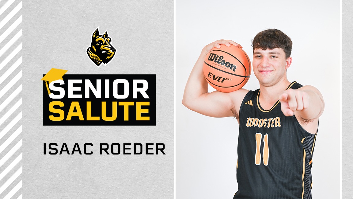 Isaac Roeder photo, senior salute logo, text of name
