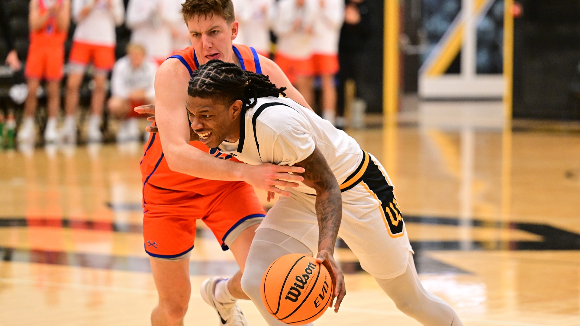 Jaiden Cox-Holloway looks to drive vs. Platteville in a 2025 game