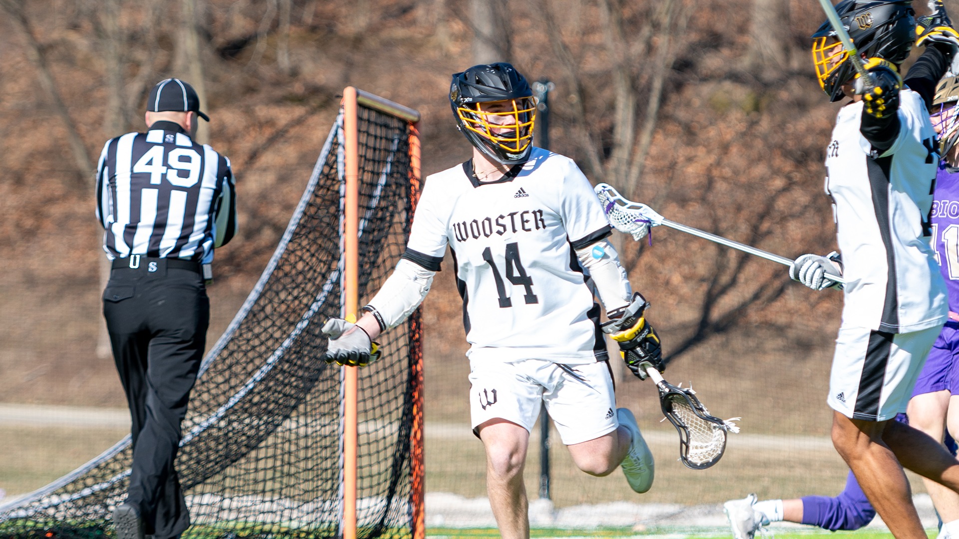 Jack Holub celebrates a goal during a 2025 game