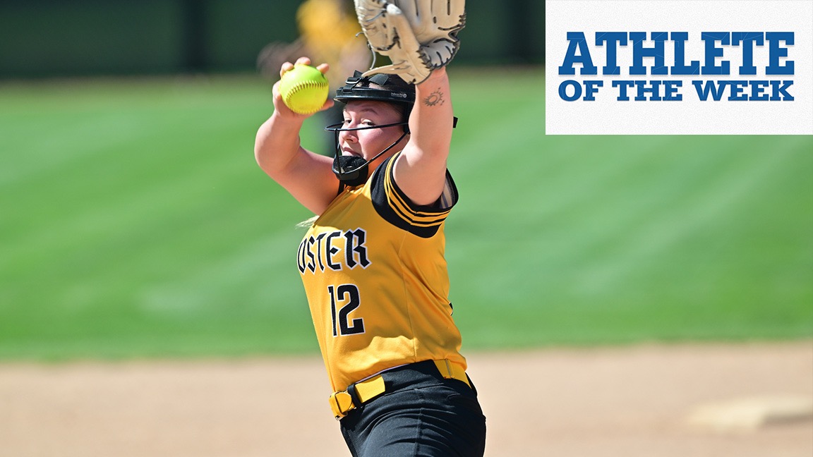 Jillian Meszaros winds up - named Athlete of the Week 3/24