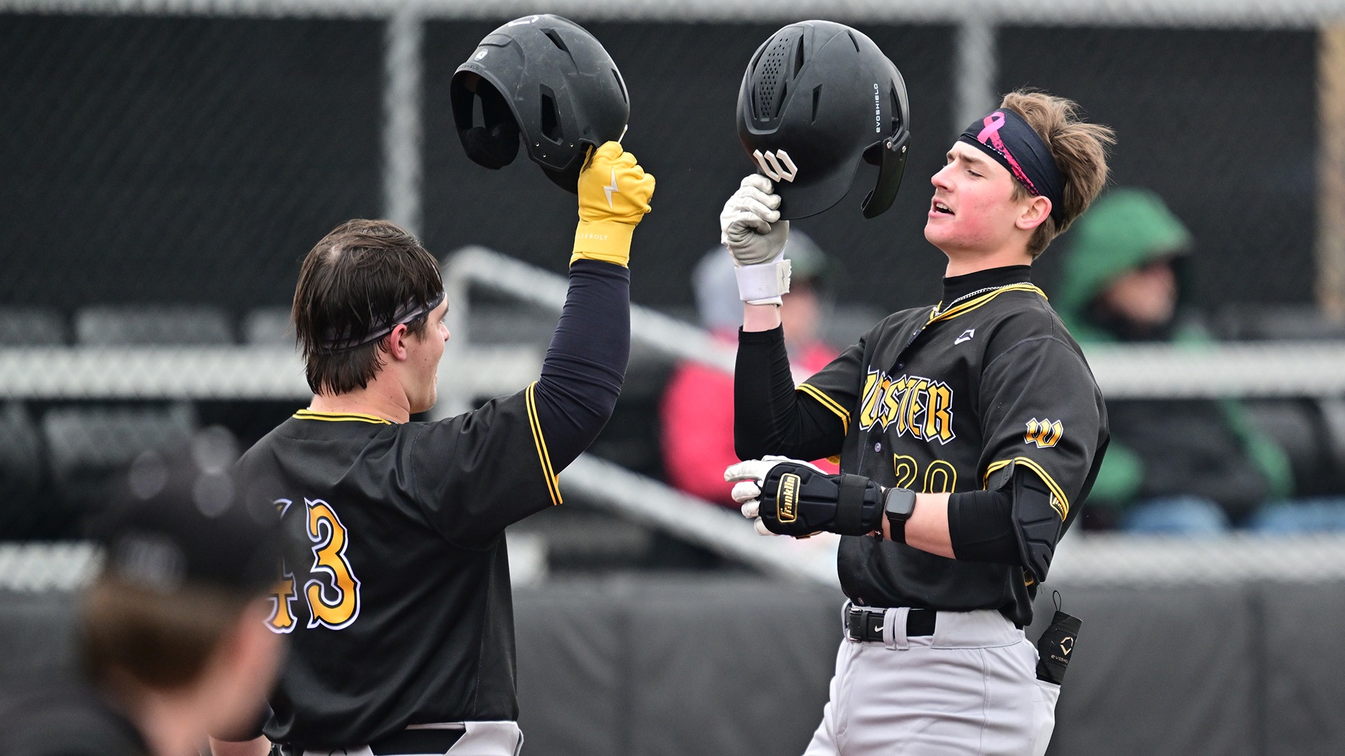 Noah Lindberg celebrates a home run against La Roche in 2026