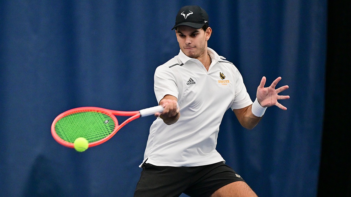 Enzo Lopes connects on a forehand, indoors