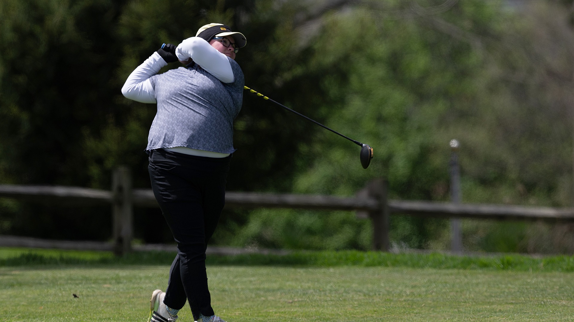 Abby Haywood hits a drive during the Eva Shorb Weiskopf Invitational