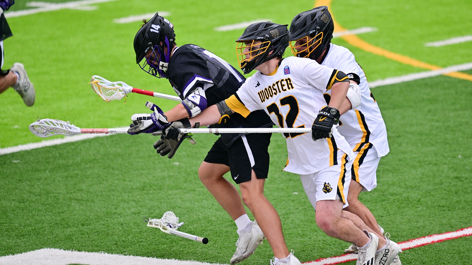 Domenic Cuda closes in for a caused turnover against Kenyon in a 2026 game