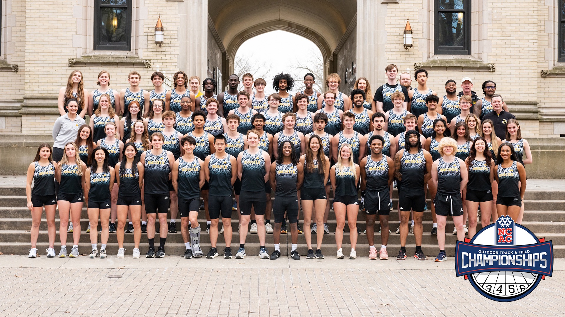 The men's and women's track and field team photo