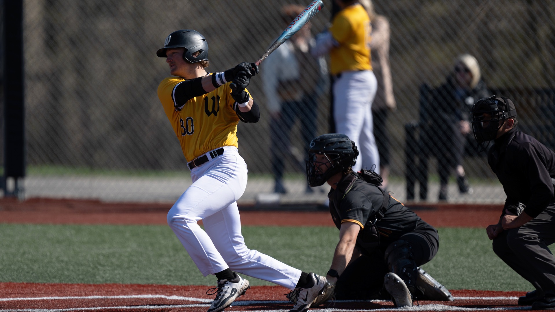 Zack Barienbrock swings at a pitch