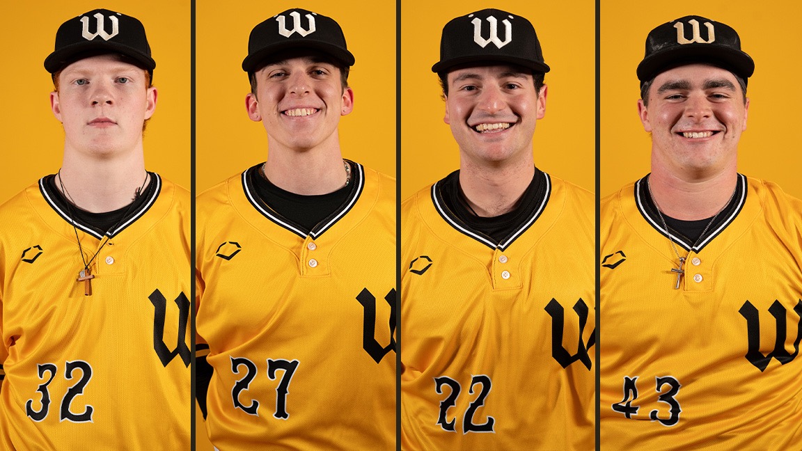 From left to right, Dame Frayne, Colin Leslie, Ryan Kramer, Owen Sherrill, who were named All-NCAC recently