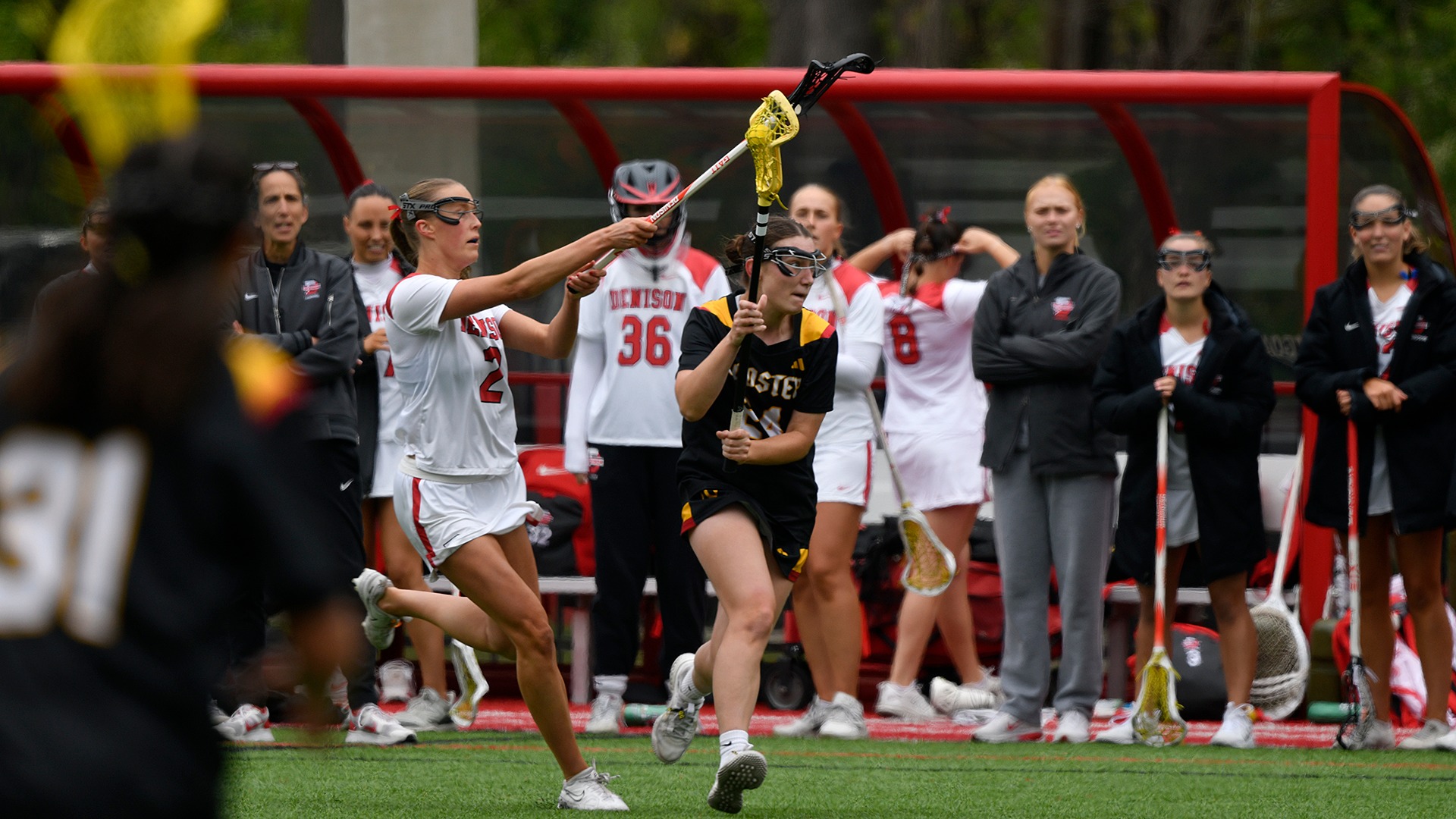 Sidney O'Rourke navigates through Denison's defense in transition