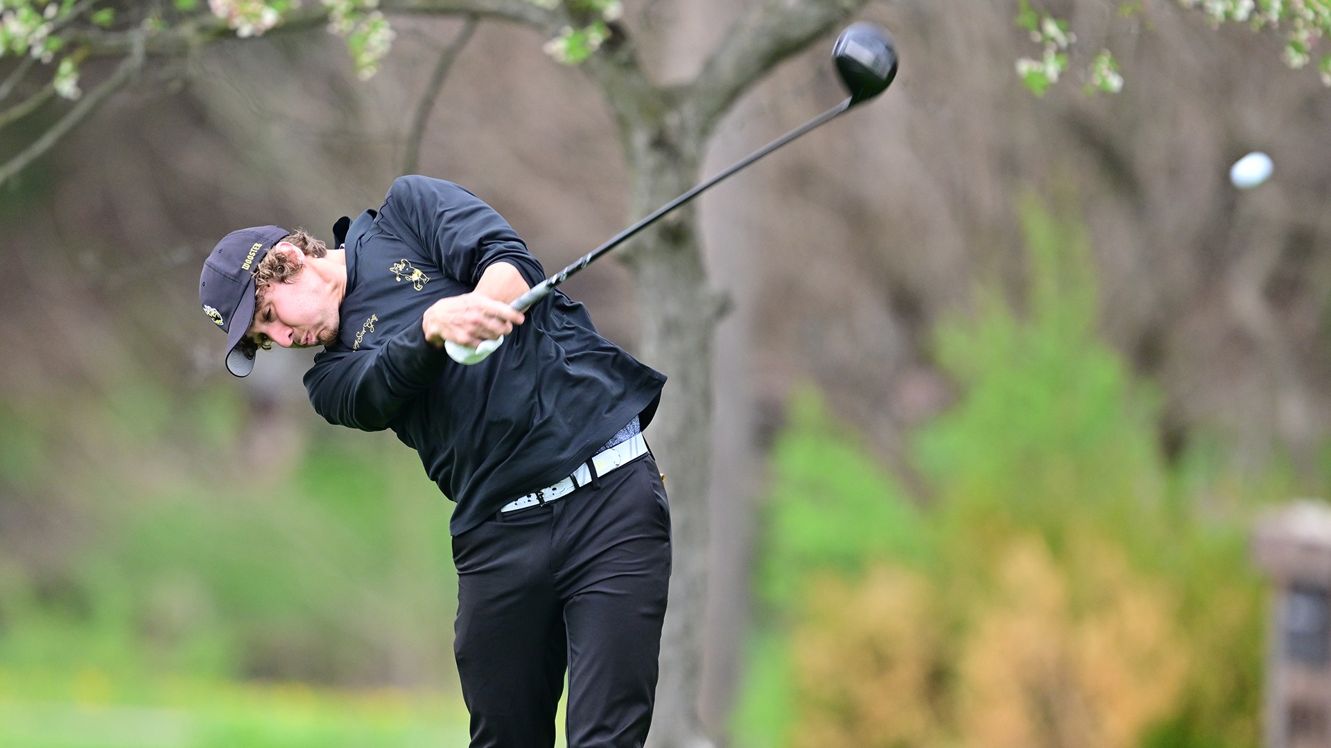 Mark Towns hits a tee shot during the 2026 Nye Intercollegiate