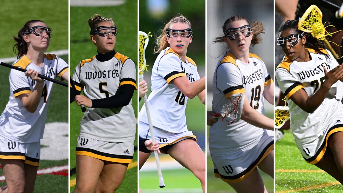 From L to R: Sidney O'Rourke, Cassidy Driscoll, Lizzie Hardy, Brynne Snaguski and Mizan Jacobs were named All-NCAC