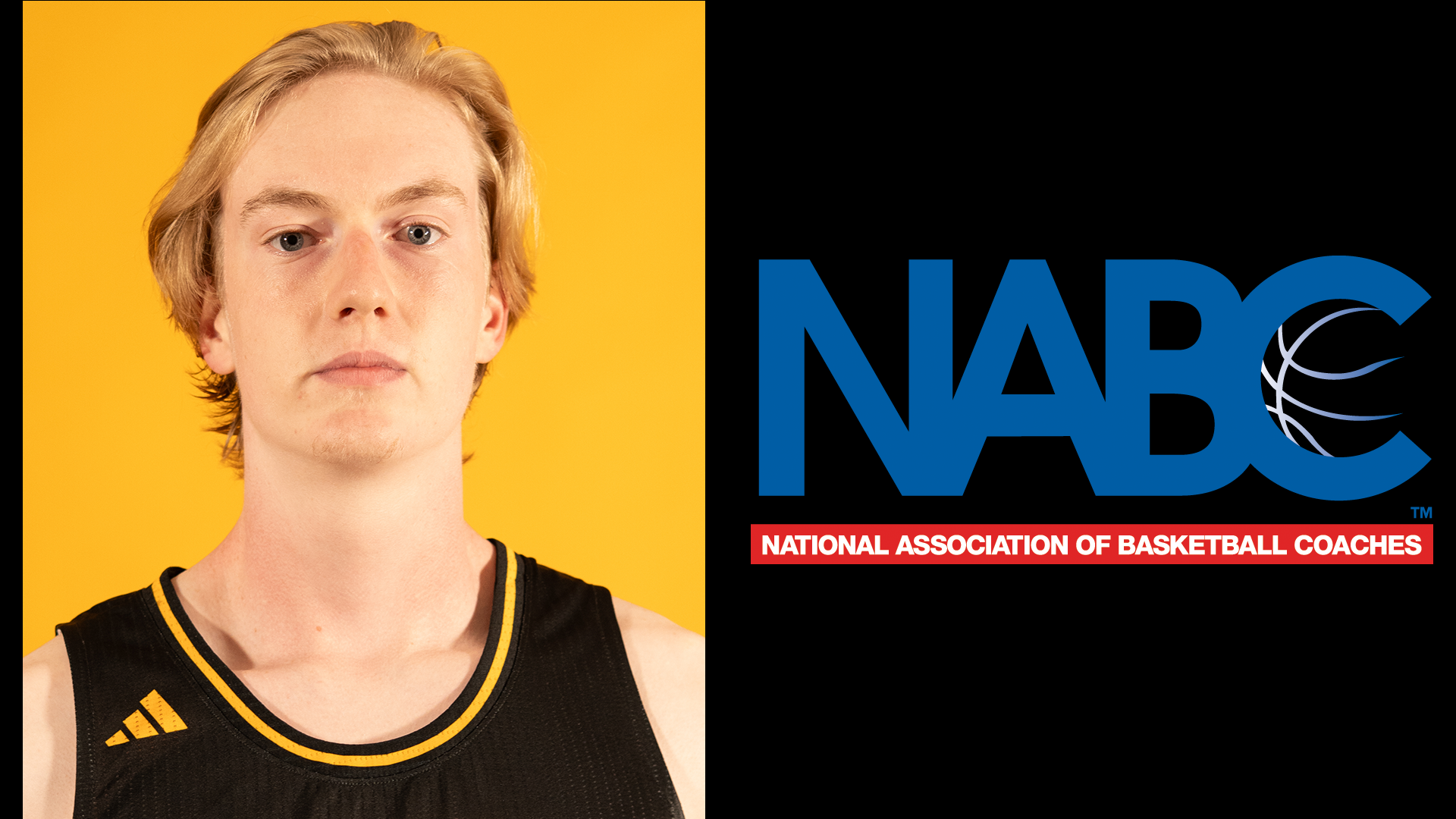 Patrick Gale headshot on left and NABC logo on right