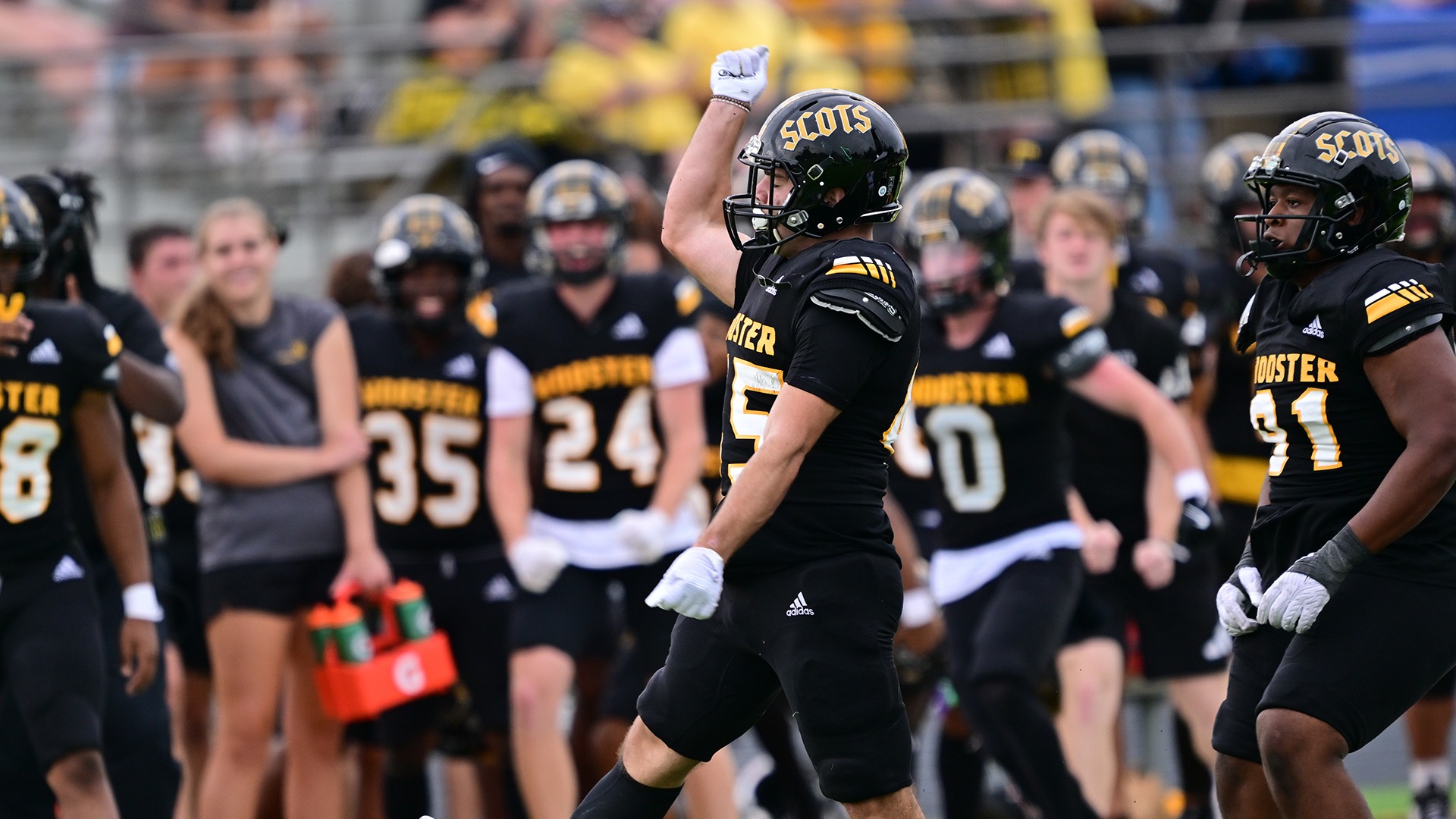 Christian Kring celebrates a play in a 2025 game.