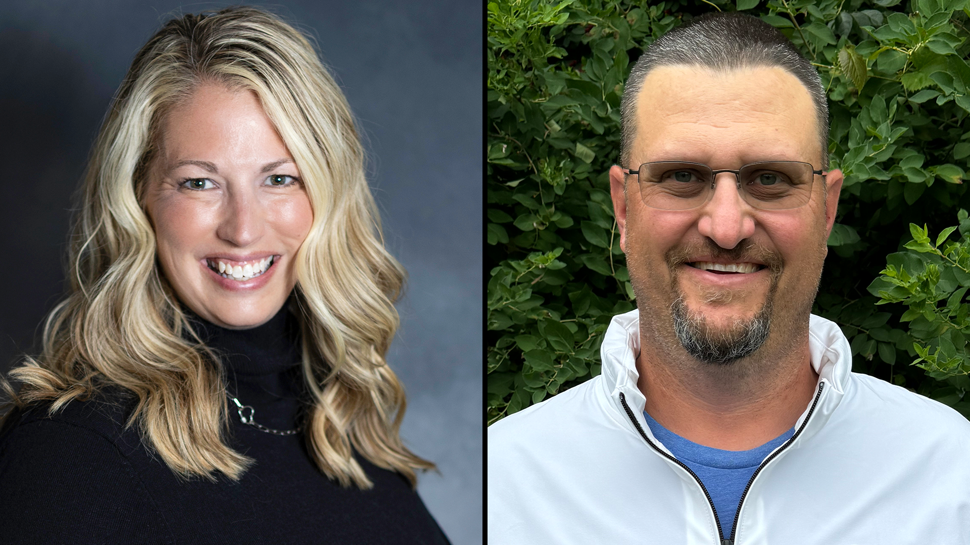 headshots of Barrett Award winners for 2026 - Mary Kate Agona (left) and Jason Godwin (right)