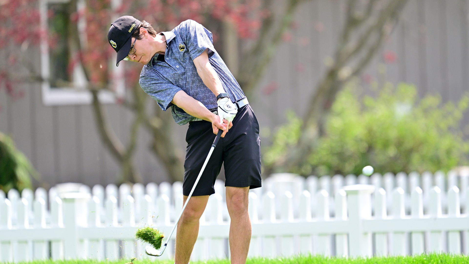 action photo of Jake Cammarata hitting an iron shot at the 2026 Nye Intercollegiate