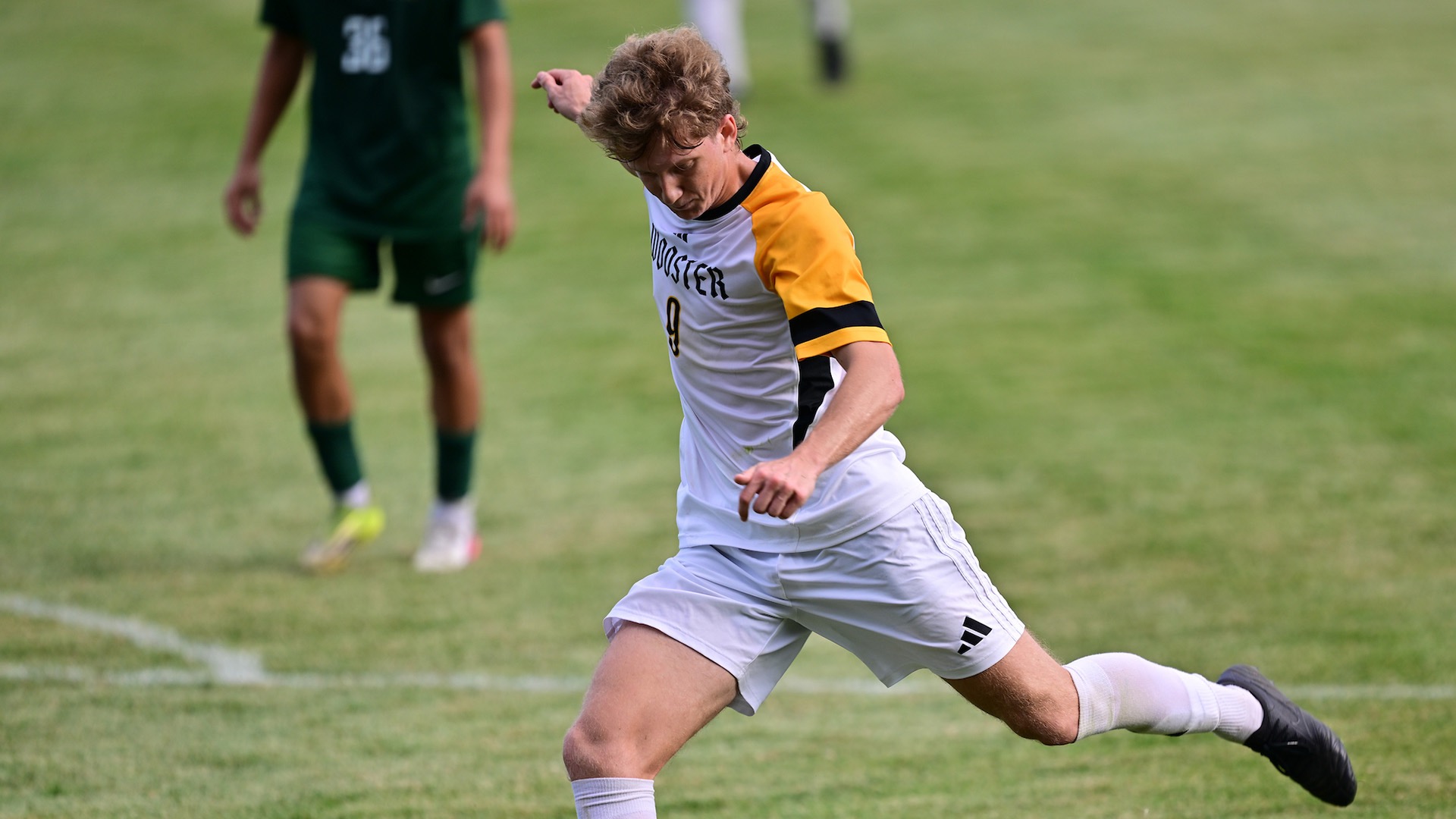 Robert Hillhouse prepares to strike the ball