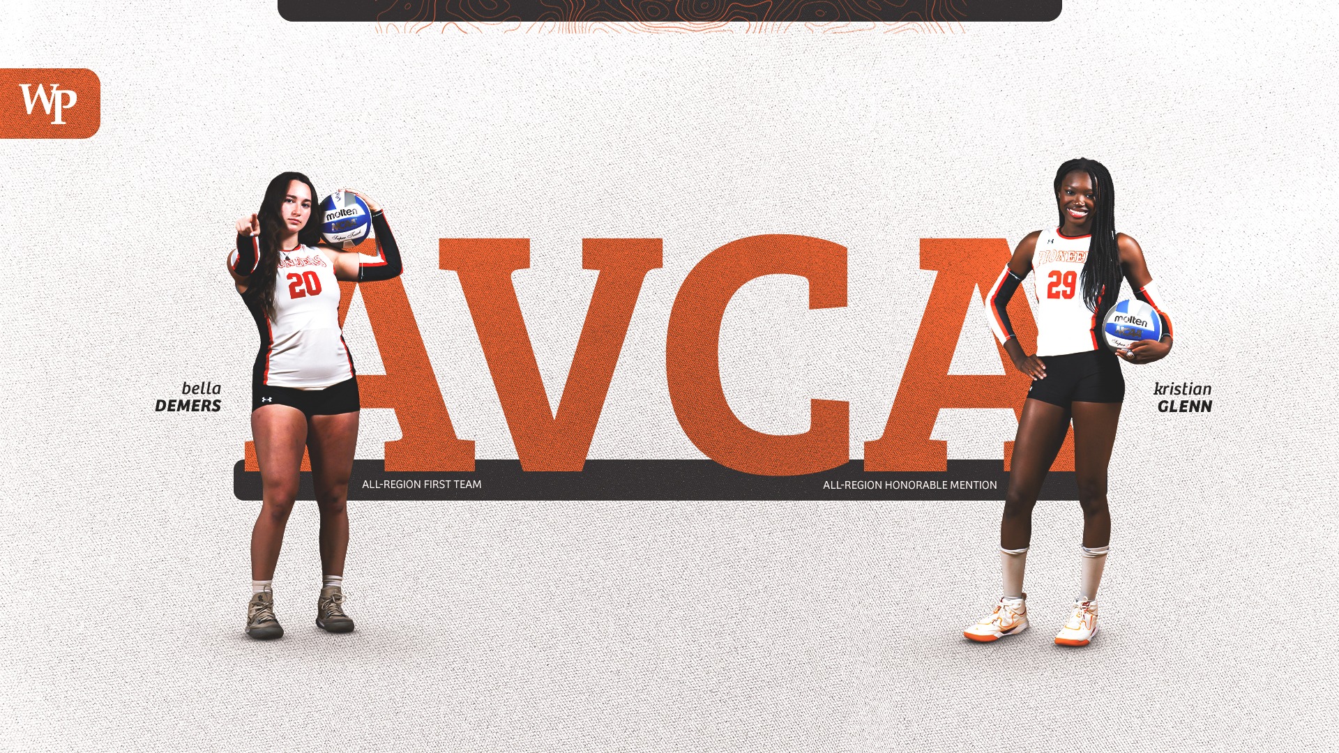 Bella Demers and Kristian Glenn AVCA All-Region Team